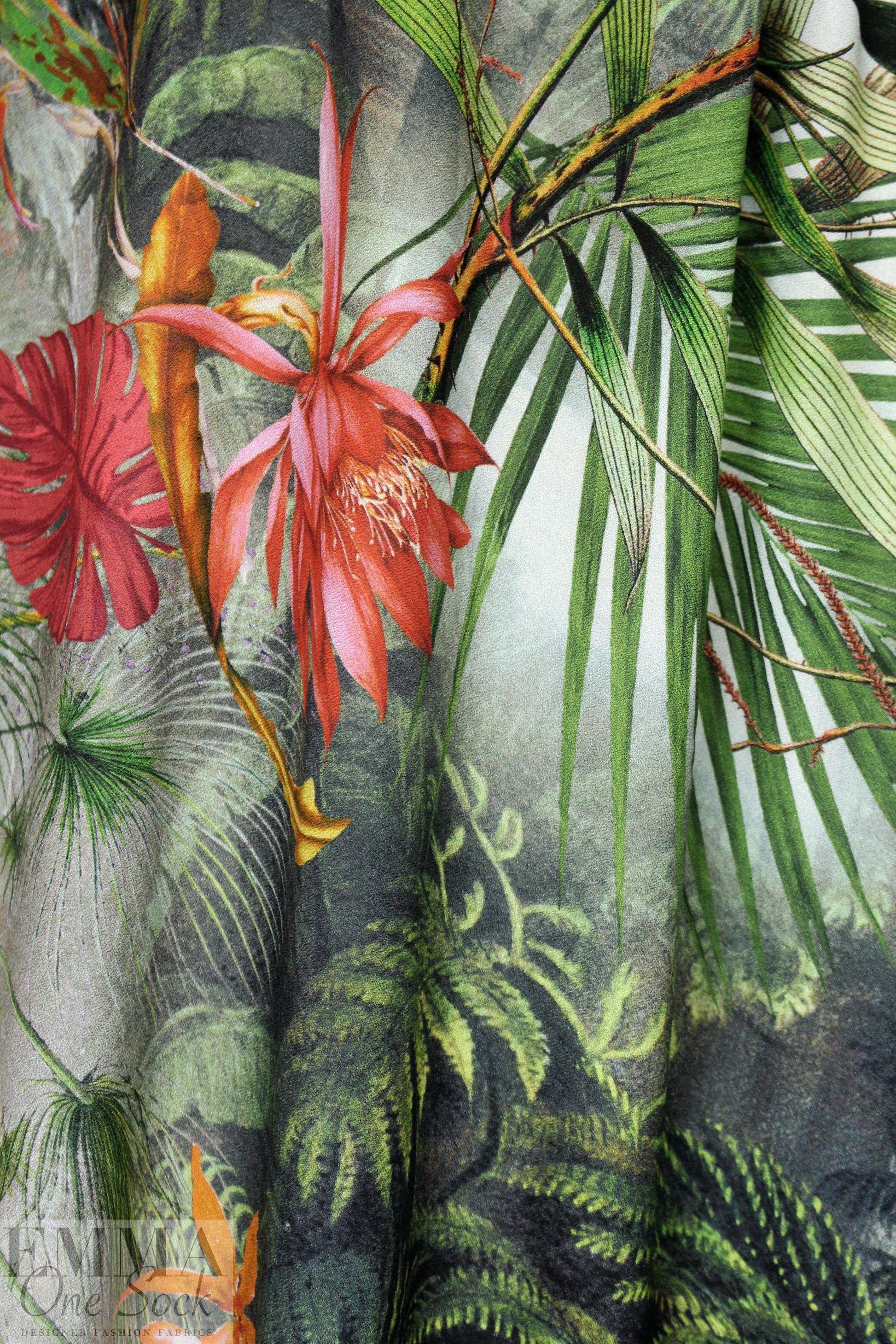 German viscose lightweight crepe woven - tropics 1.375 yd