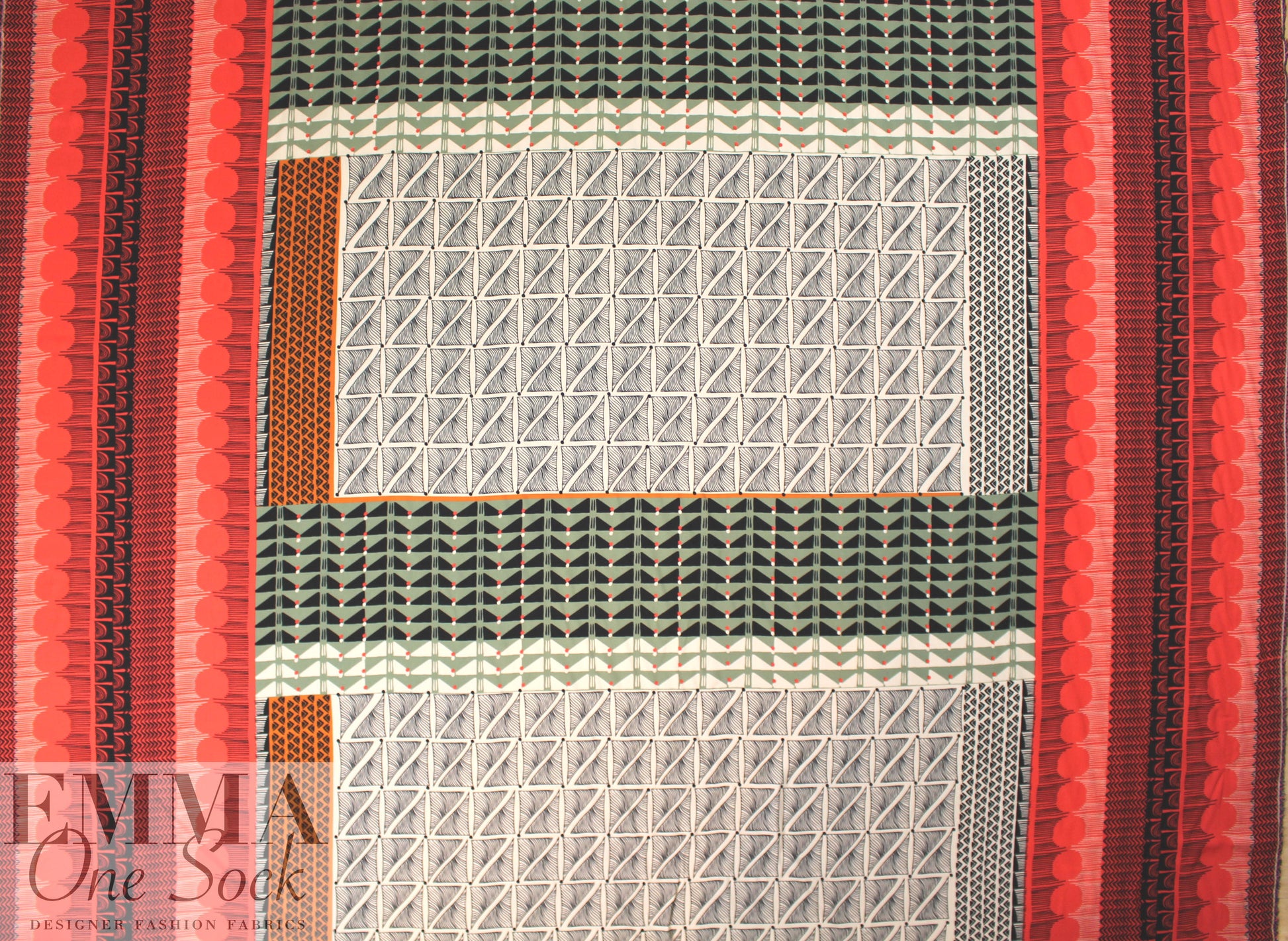 German panel viscose twill woven - 'graphic tapestry'