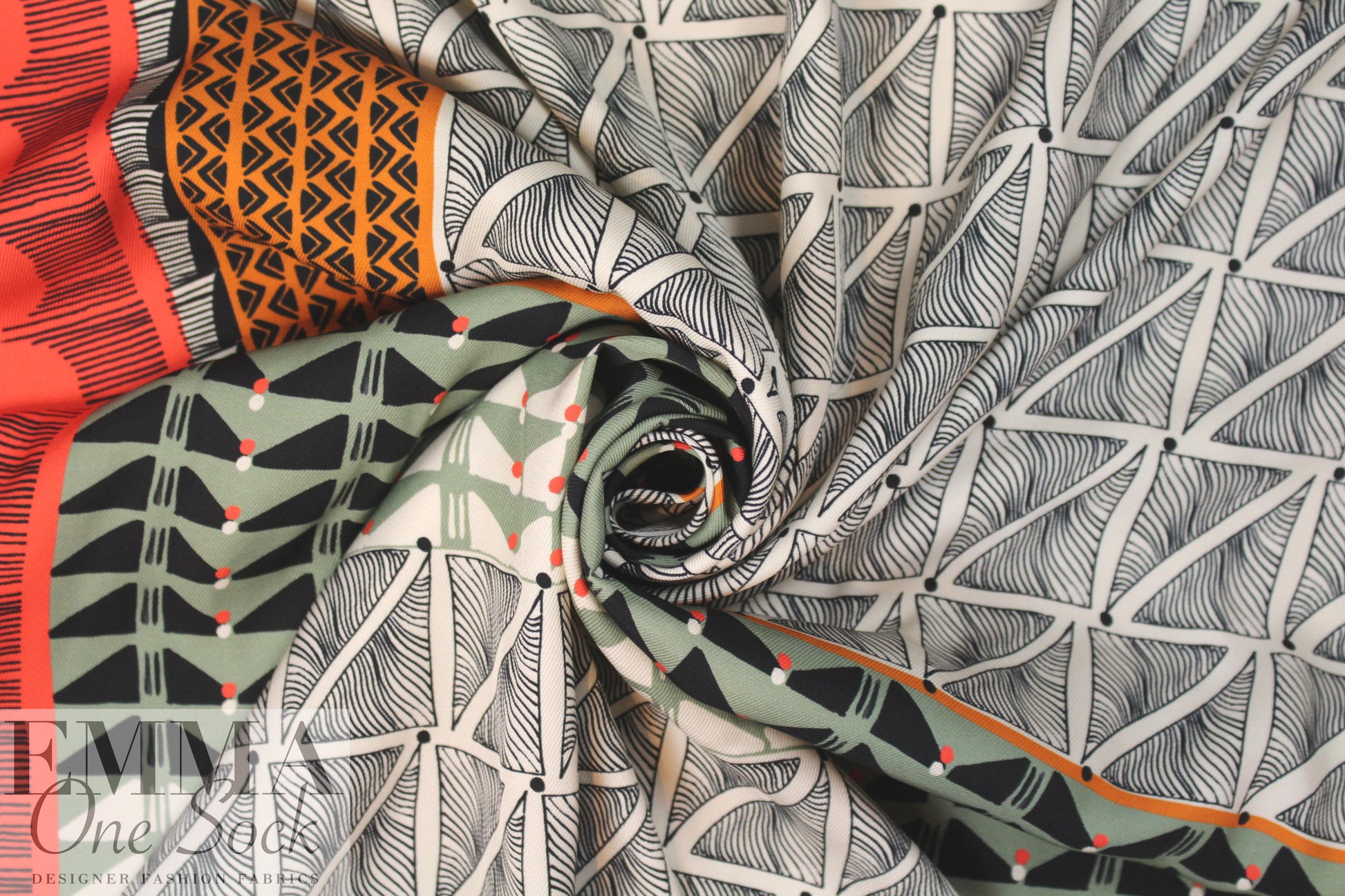German panel viscose twill woven - 'graphic tapestry'