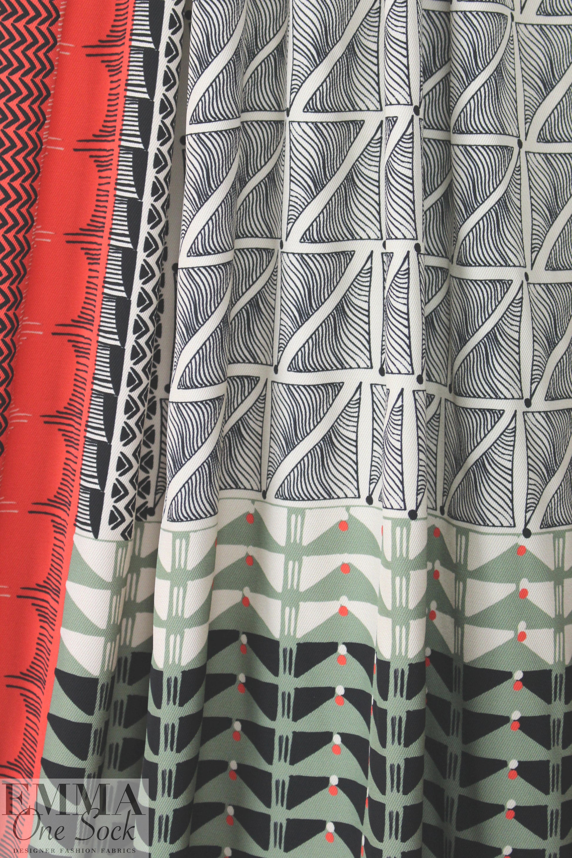 German panel viscose twill woven - 'graphic tapestry'