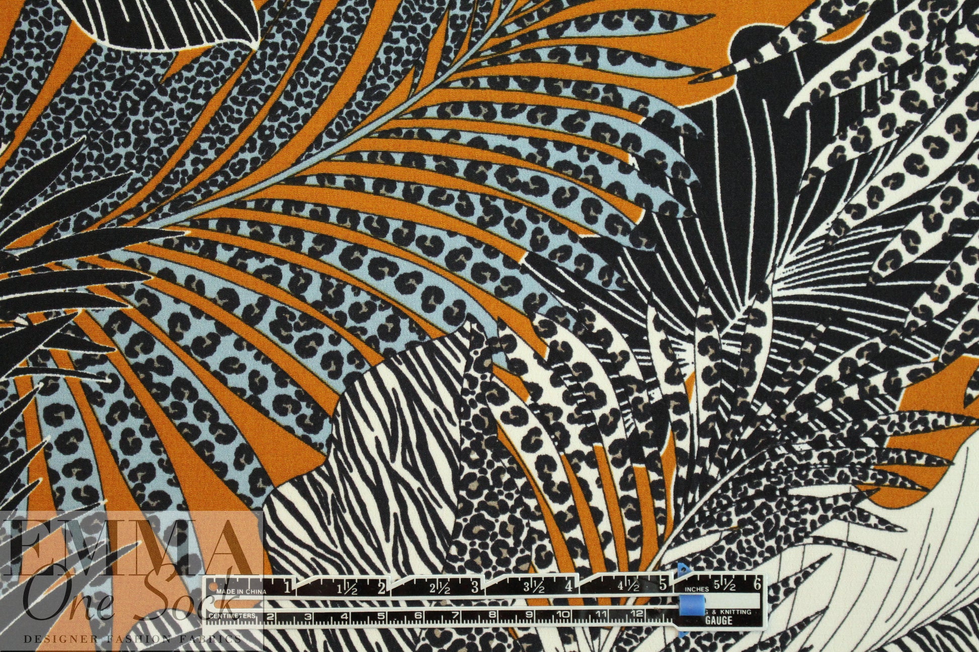 French viscose drapey woven - jungle ferns