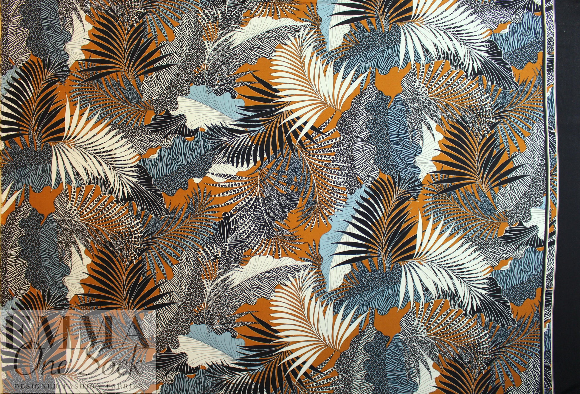 French viscose drapey woven - jungle ferns .75 yds