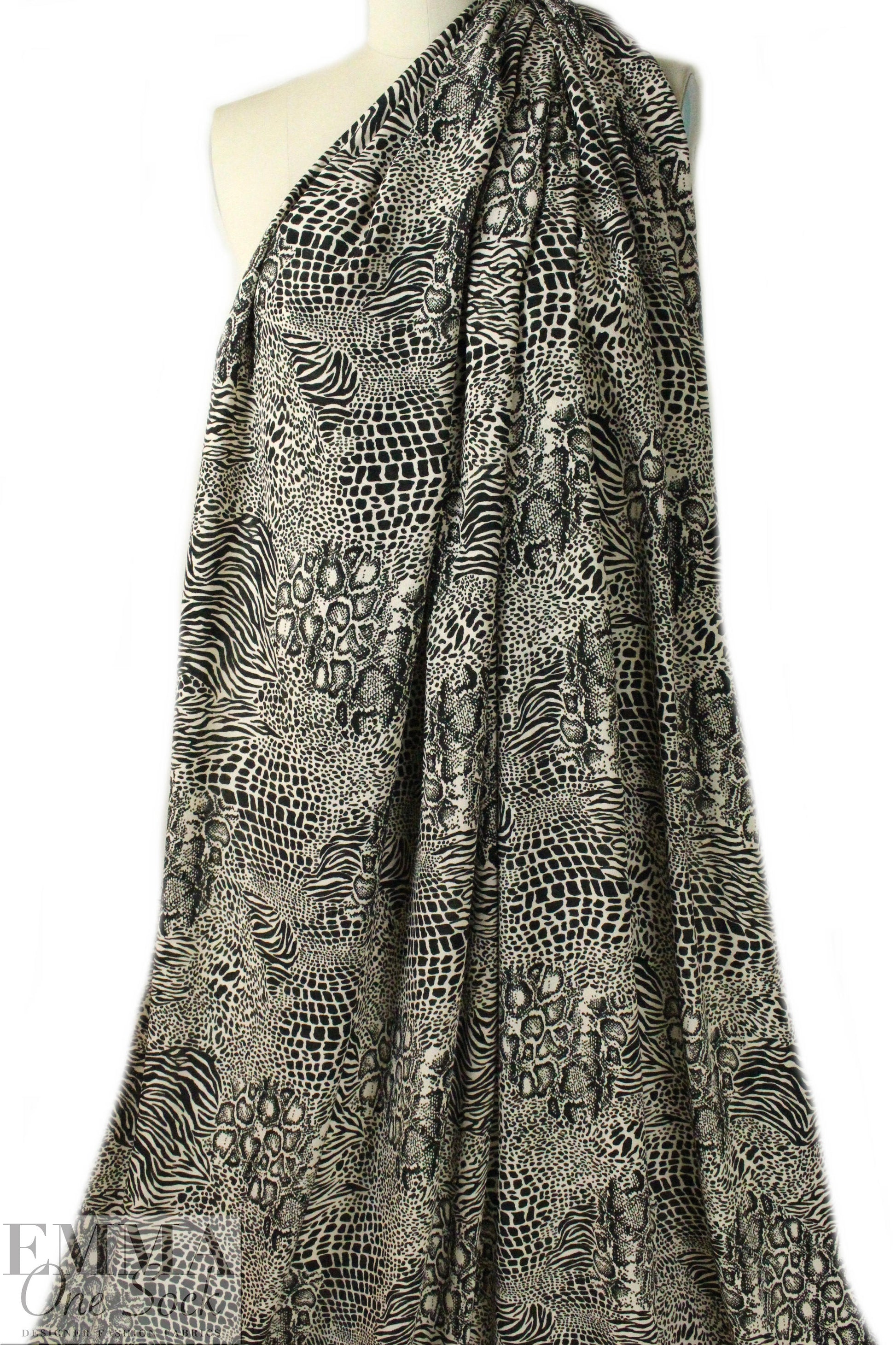 Italian viscose crepe woven - jungle graphic 2.25 yds
