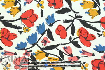 Italian viscose crepe woven - fleurs heureuses