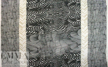 Italian graphic borders viscose crepe georgette