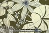Italian olive floral silhouette cotton/viscose shirting