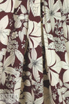 Italian wine floral silhouette cotton/viscose shirting