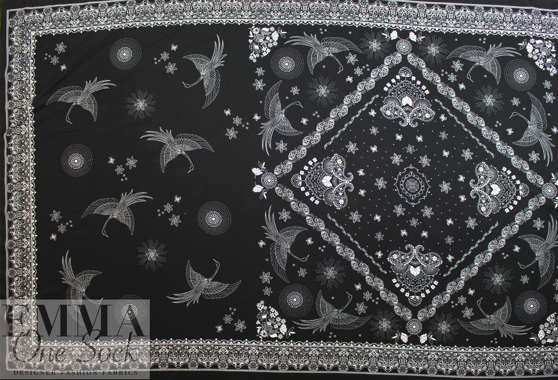 Italian viscose woven panel - bandana dream