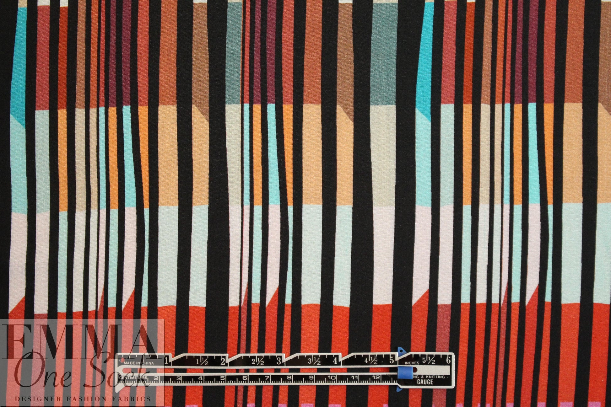 Italian drapey viscose woven - strips 'n' stripes 1.66 yd