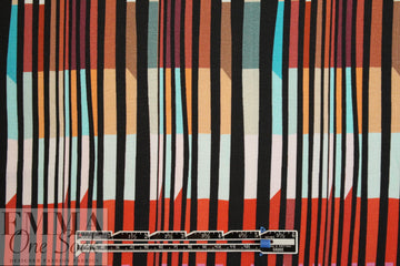Italian drapey viscose woven - strips 'n' stripes