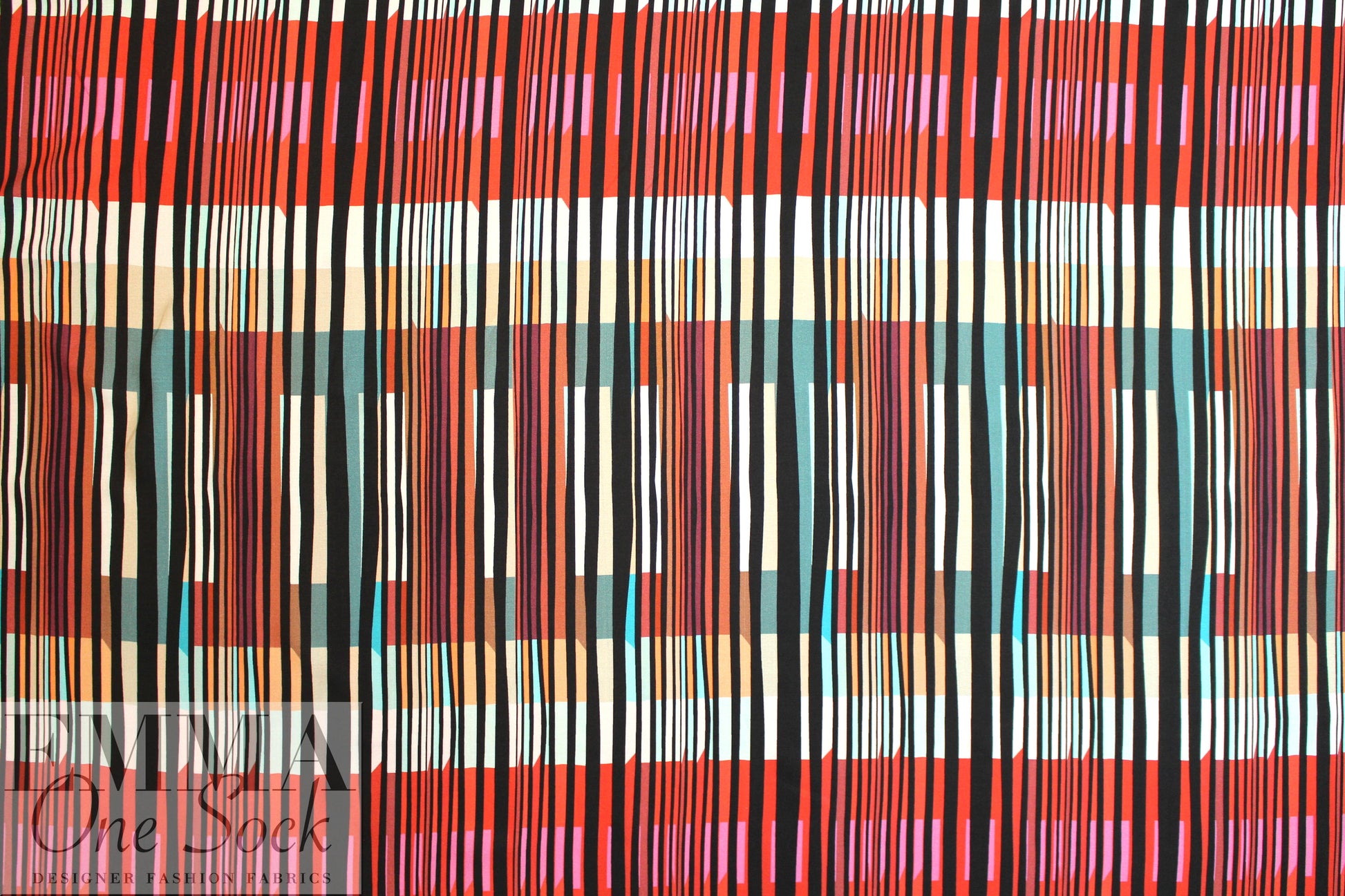 Italian drapey viscose woven - strips 'n' stripes