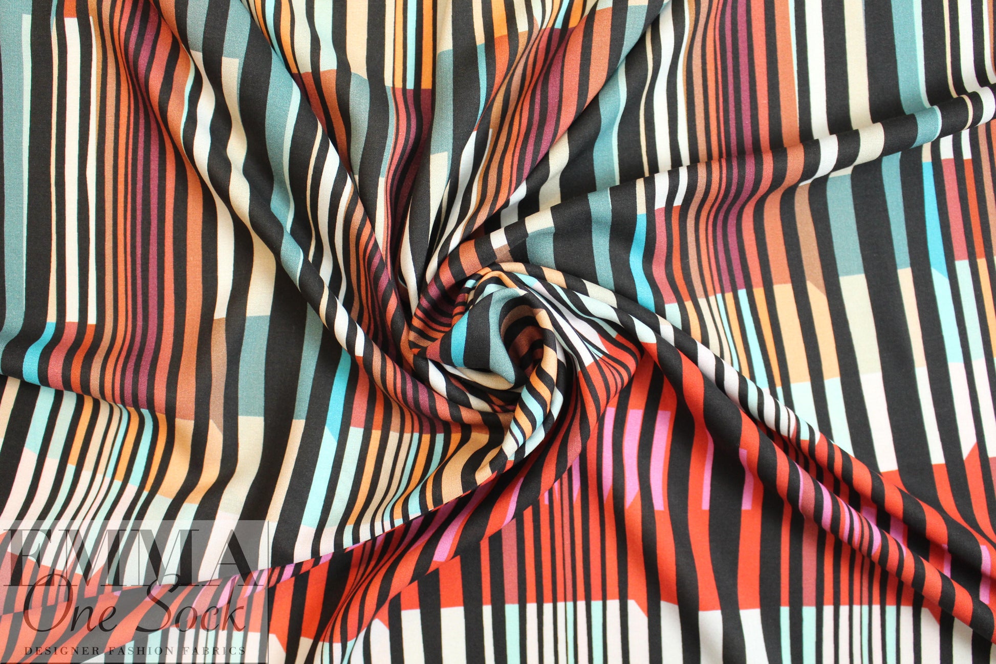 Italian drapey viscose woven - strips 'n' stripes 1.66 yd
