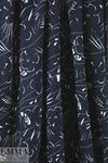 Italian viscose crepe woven - navy/white graphic whimsy