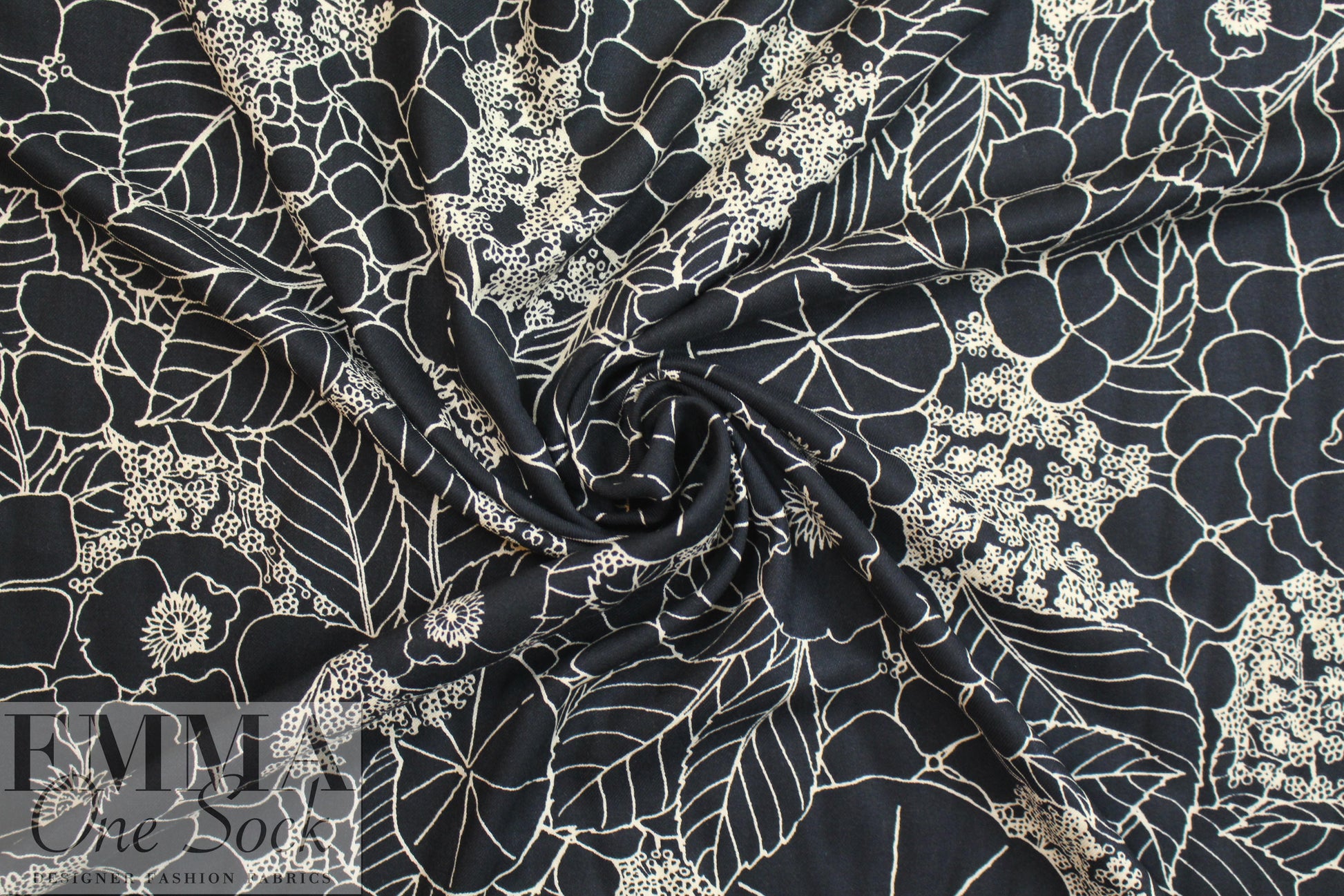 Italian deco silhouette viscose drapey twill woven 1.875 yd