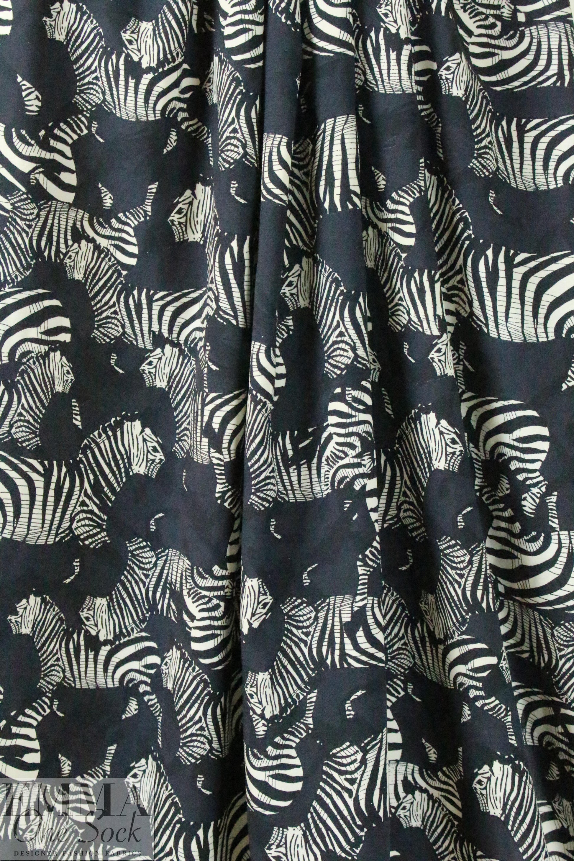 Italian viscose drapey woven - zebra 1.45 yds