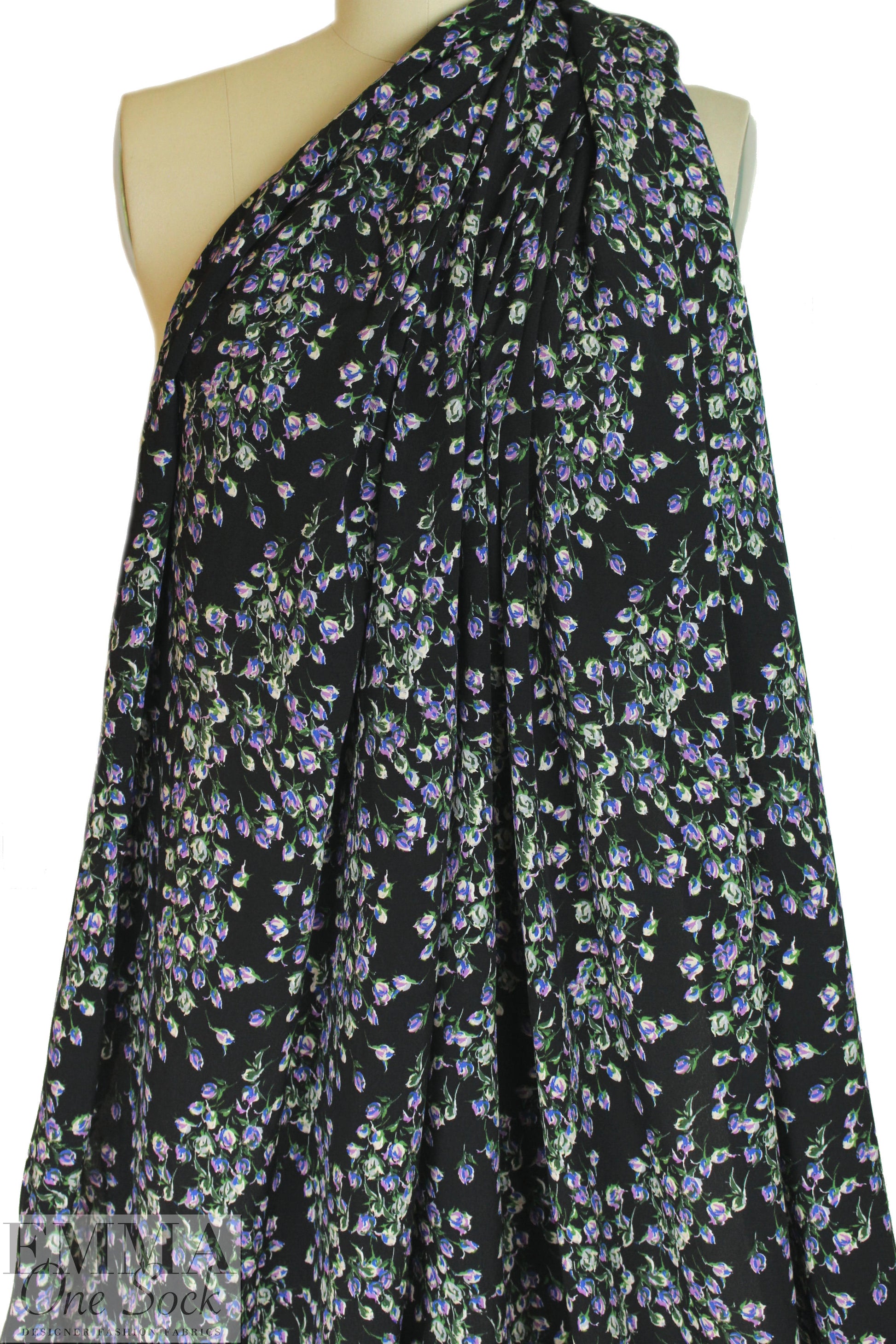 Italian viscose crepe woven - 'soon to bloom' 1.625 yd