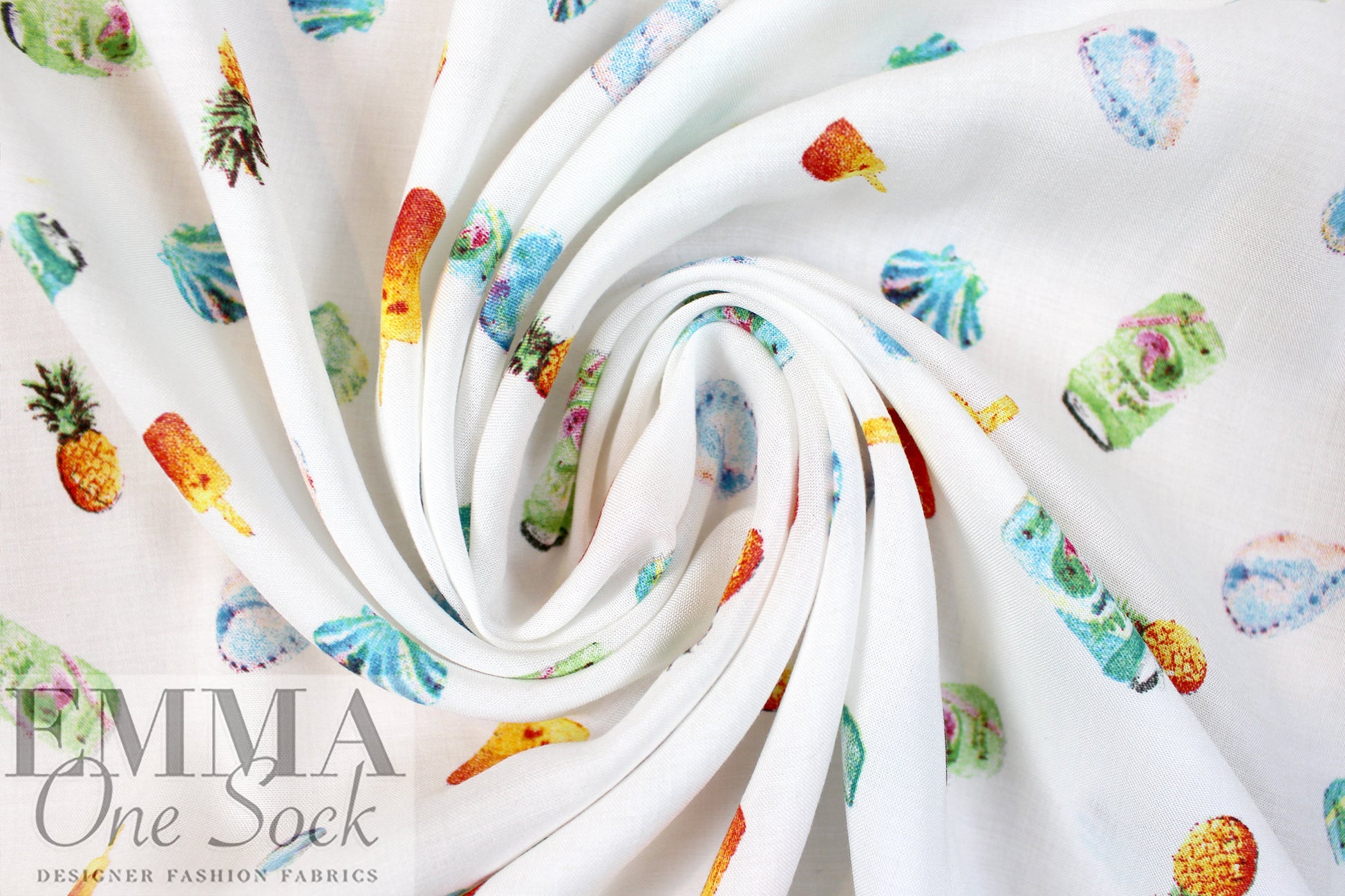 Italian viscose voile - beach party 1.875 yd