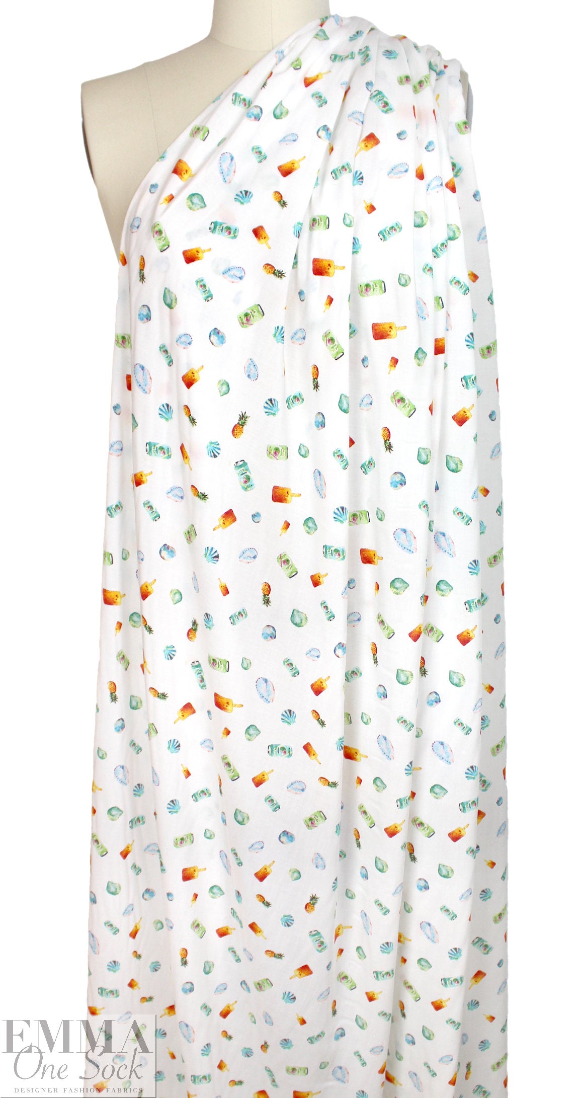 Italian viscose voile - beach party .875 yds