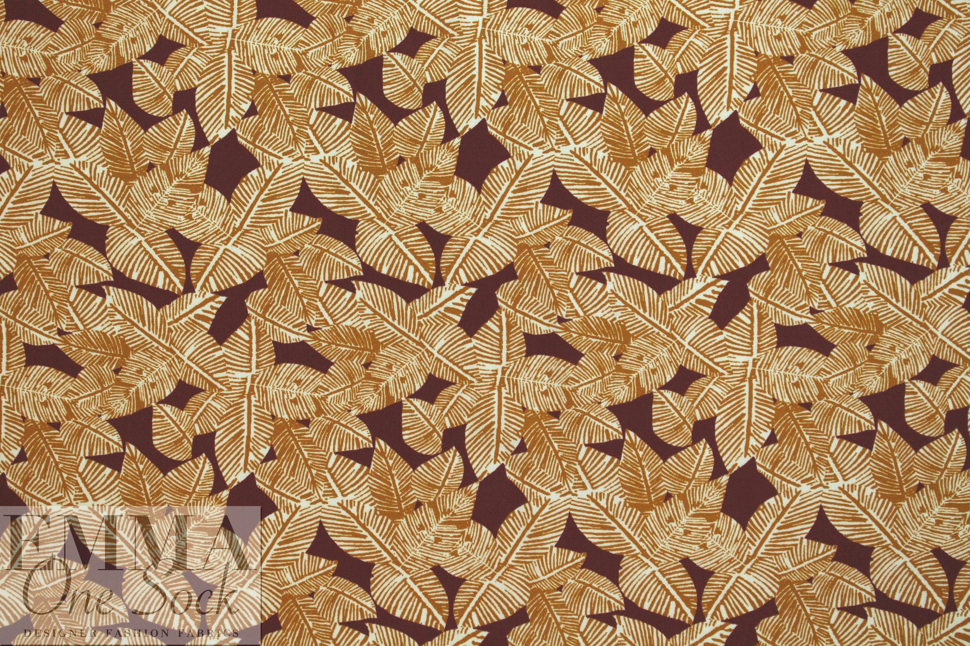 Italian leaf stamp drapey viscose woven
