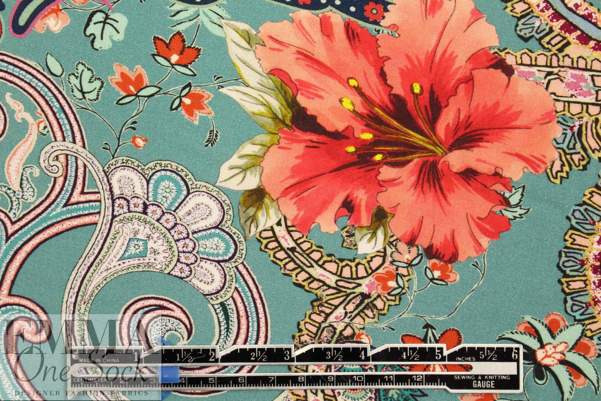 Italian 'daylily paisley' drapey viscose woven