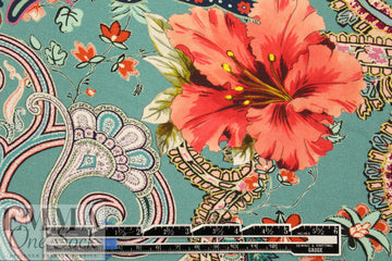 Italian 'daylily paisley' drapey viscose woven