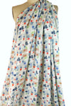 Italian 'watercolor tiles' drapey viscose woven