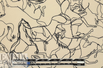 Italian 'equine sketch' drapey viscose woven 2.125 yds