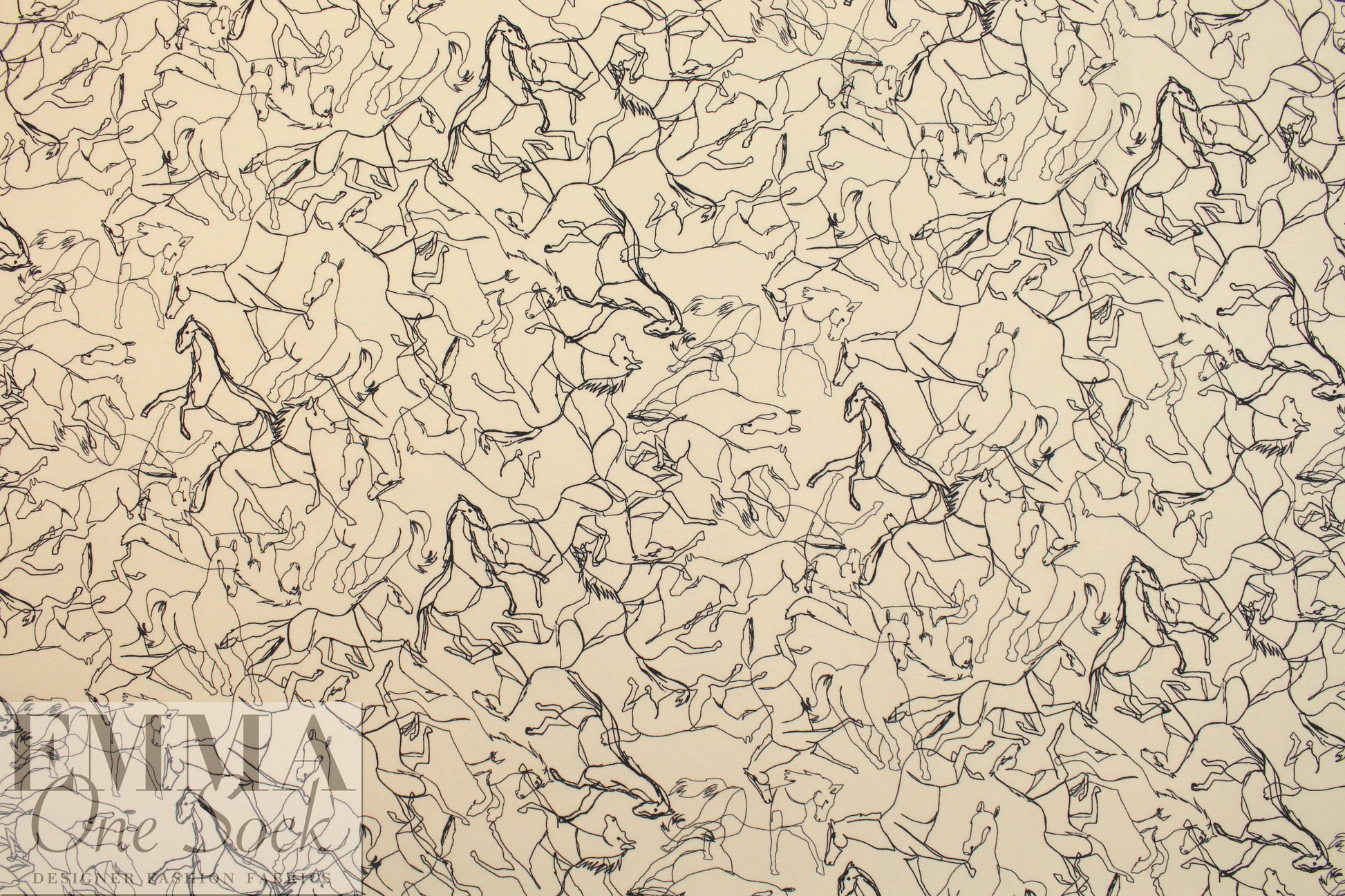 Italian 'equine sketch' drapey viscose woven