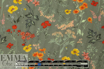 Italian 'botanical shower' viscose challis