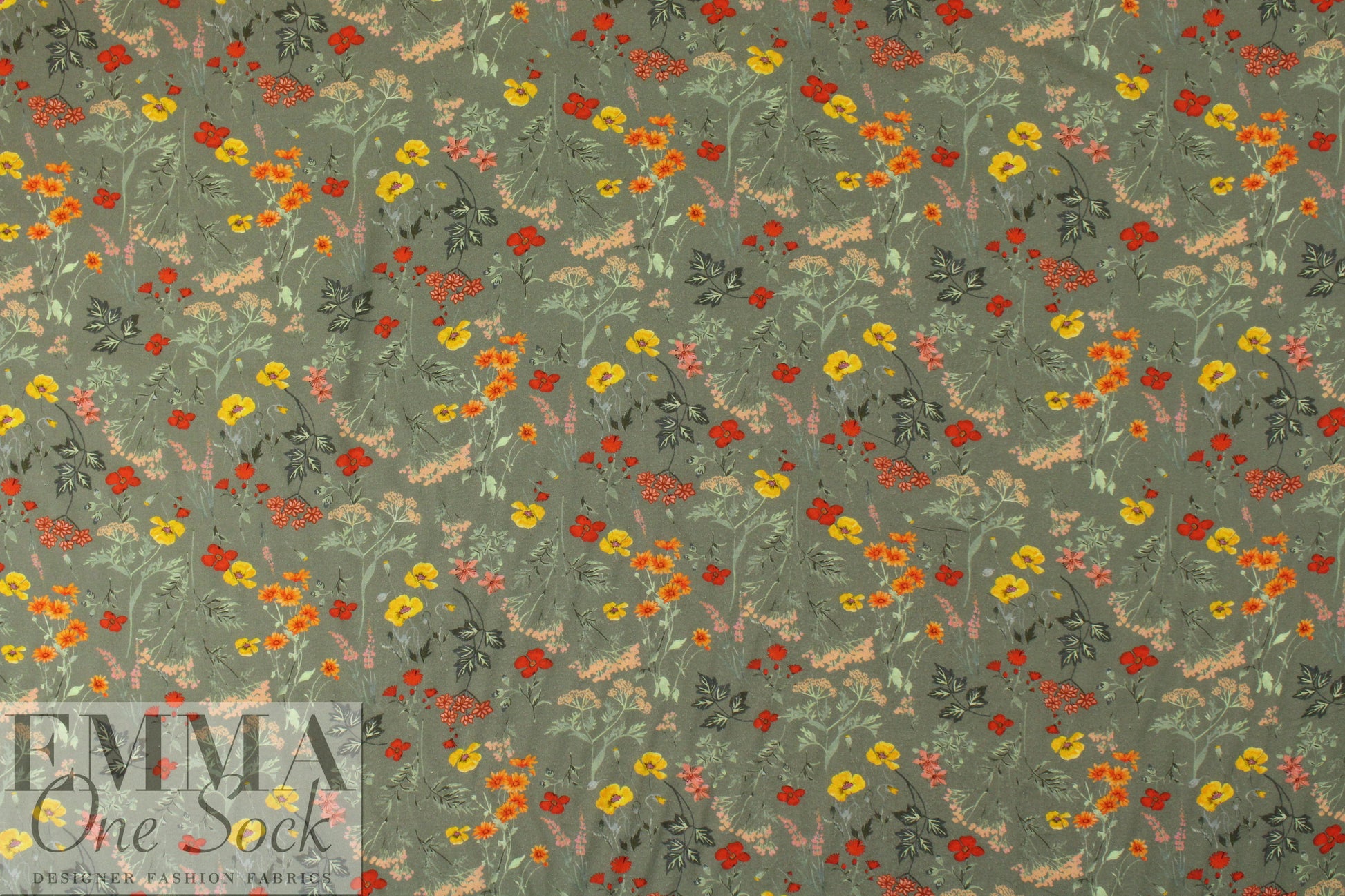 Italian 'botanical shower' viscose challis