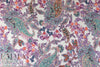 Italian coral/wisteria paisley satin finish viscose woven .625 yds