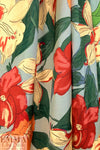 Italian 'daylilies' satin viscose woven .75 yds