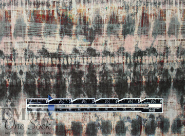 Italian 'edgy batiky plaid' viscose challis woven 1.75 yds