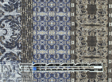 Italian 'distressed scroll' border print viscose crepe 2 yd