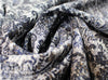 Italian 'distressed scroll' border print viscose crepe 2 yd