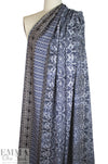 Italian 'distressed scroll' border print viscose crepe 2.25 yd