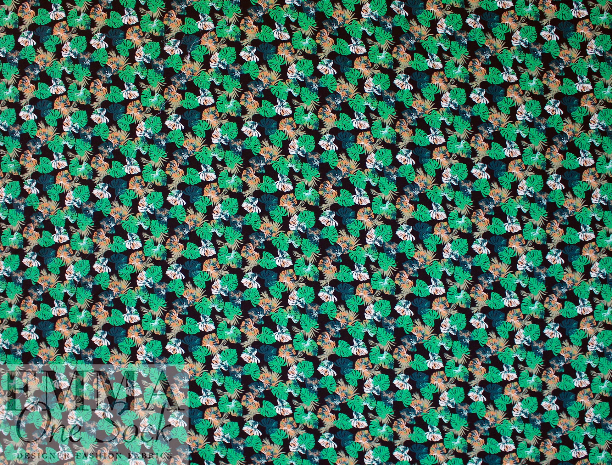 M@x Mara viscose challis - mini monstera reverie 1.75 yd