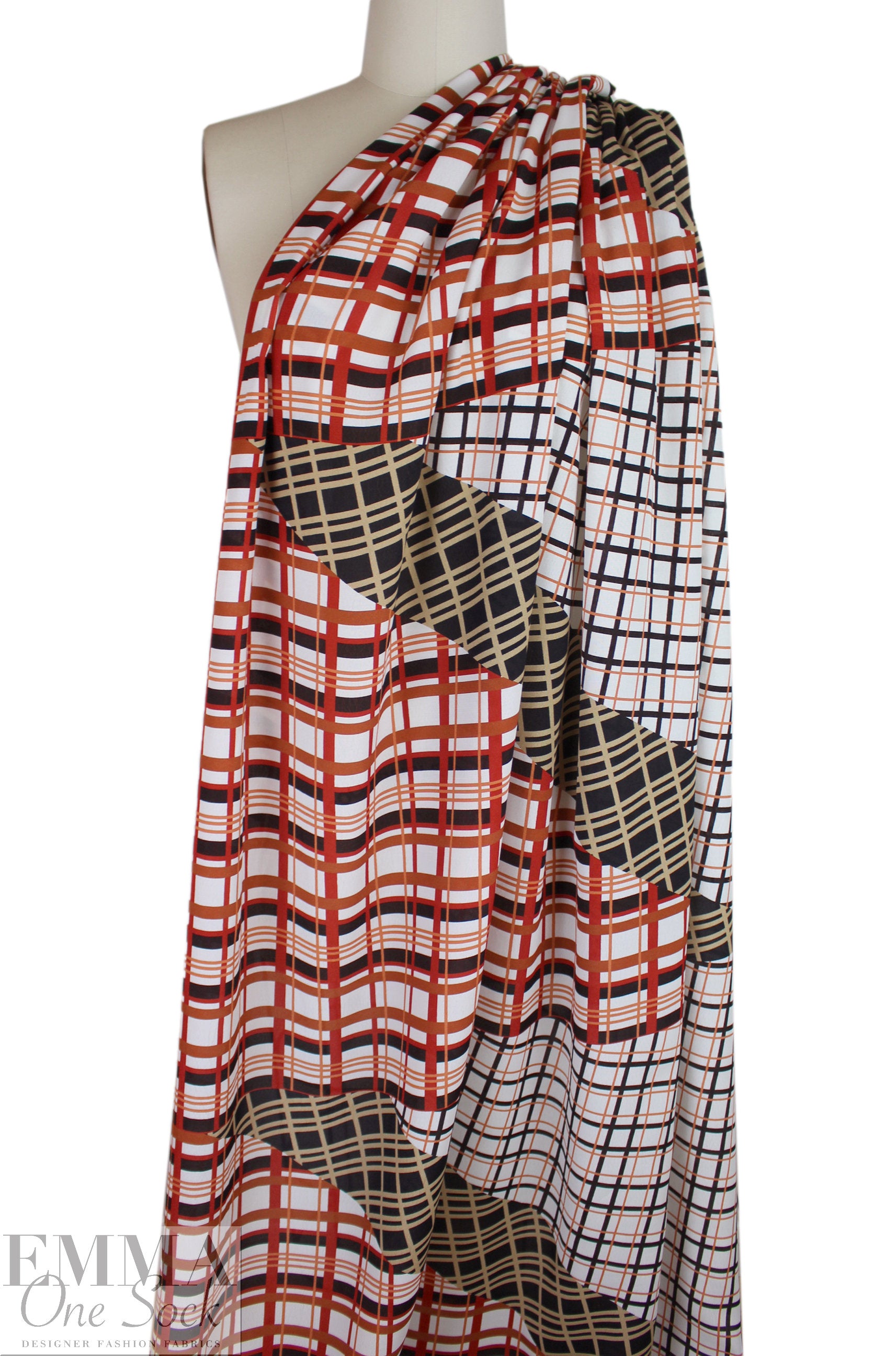 Massim0 viscose crepe woven - intersecting plaids .5 yds