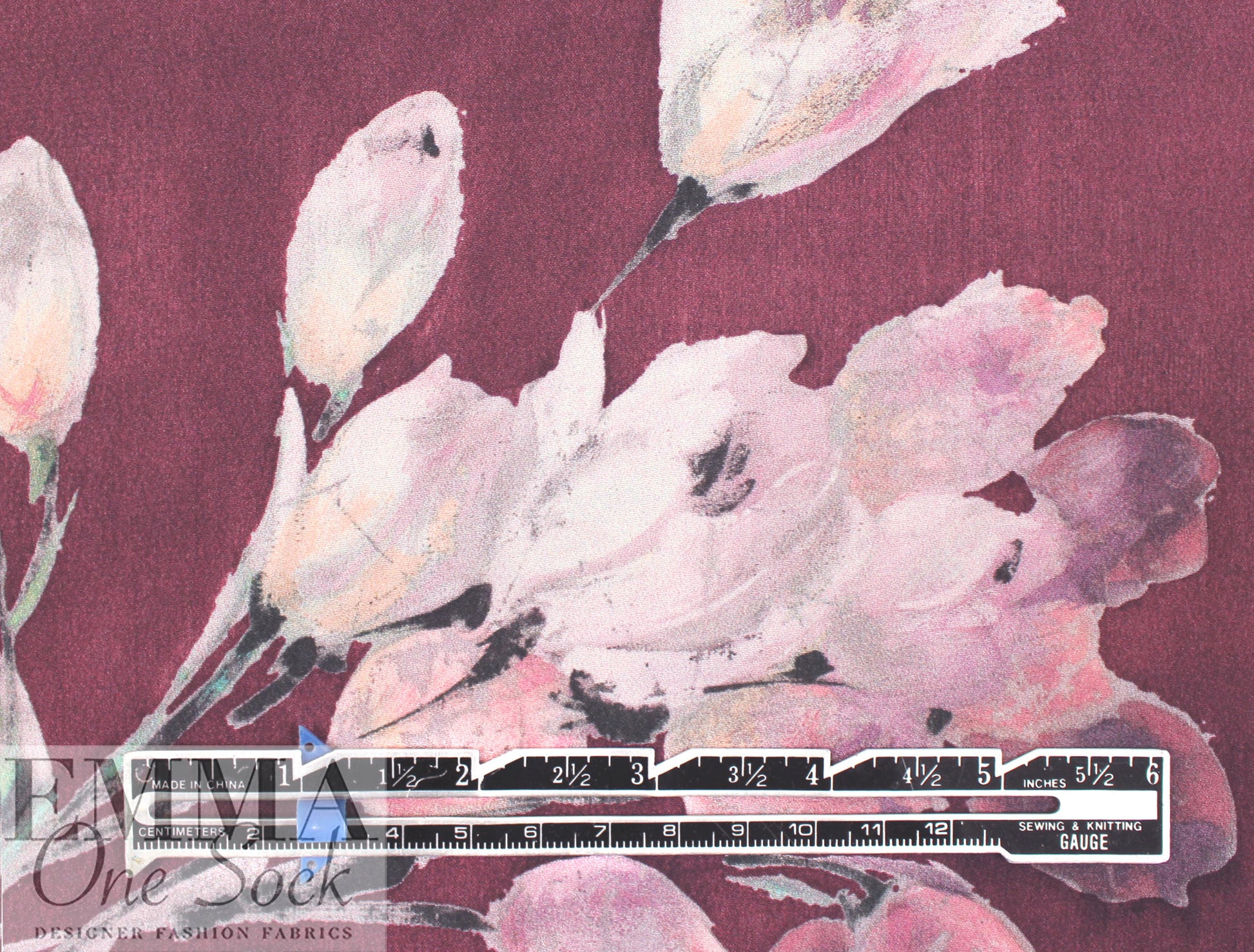 Massim0 floral bouquets semi-sheer viscose crepe 1.66 yd