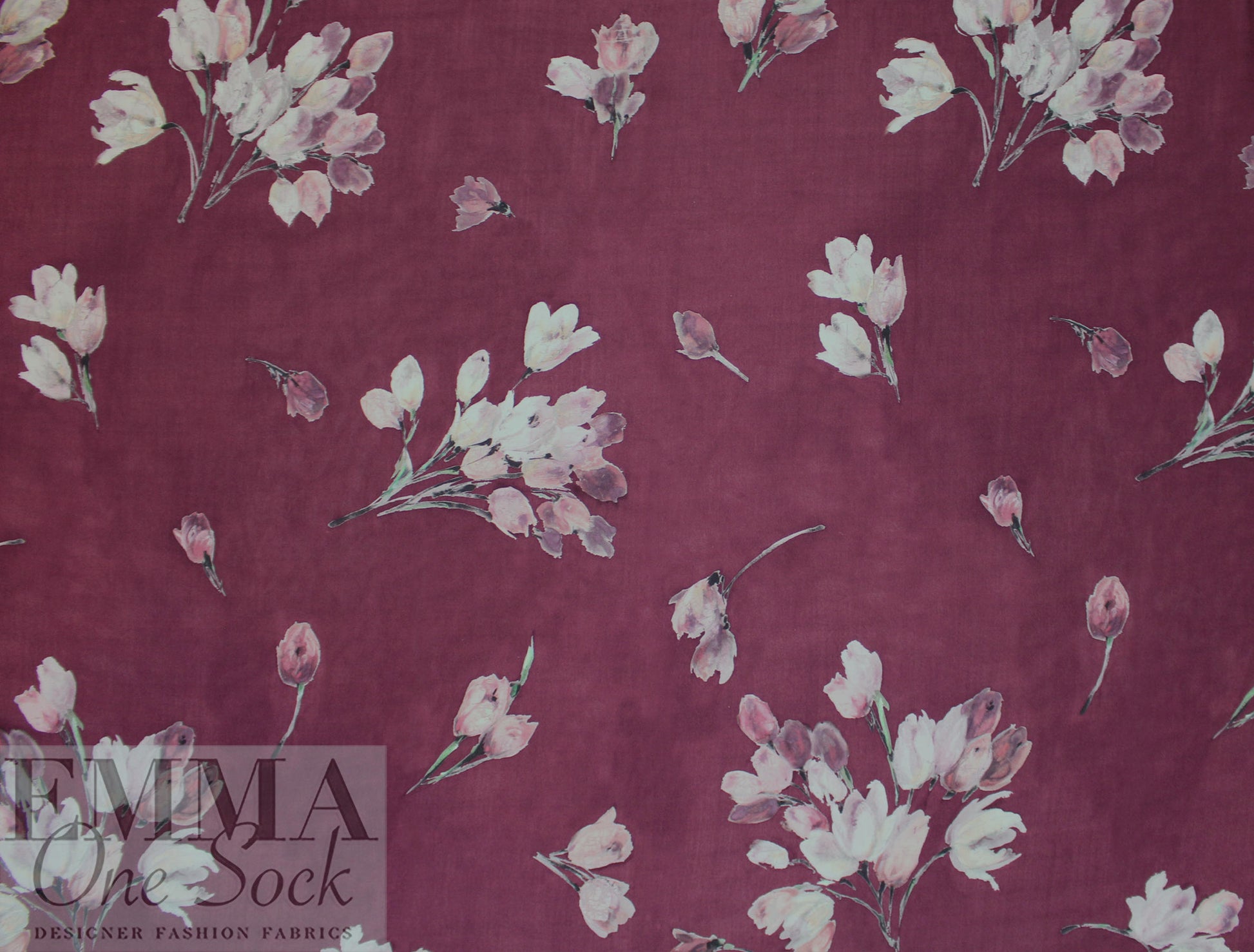 Massim0 floral bouquets semi-sheer viscose crepe 1.625 yds