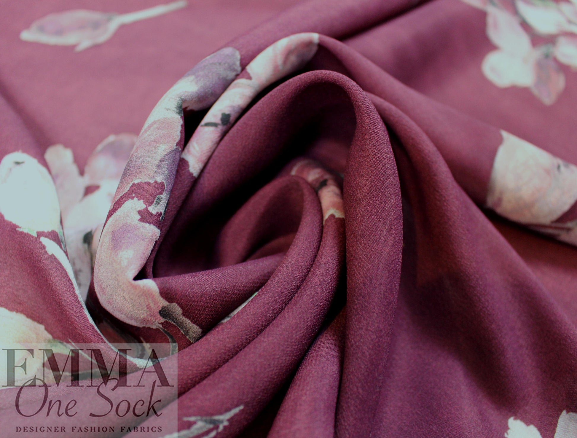 Massim0 floral bouquets semi-sheer viscose crepe 1.66 yd