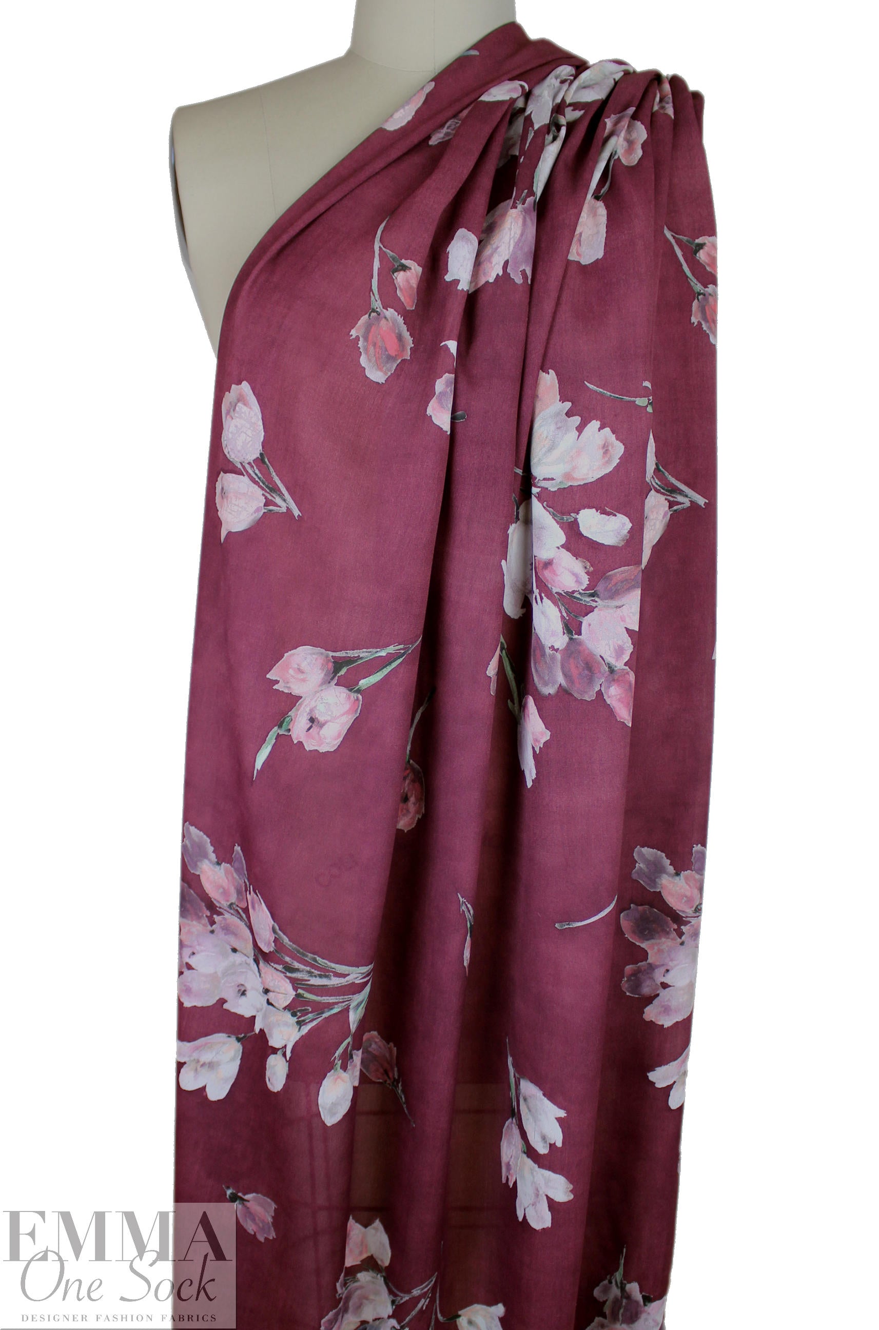 Massim0 floral bouquets semi-sheer viscose crepe 1.625 yds