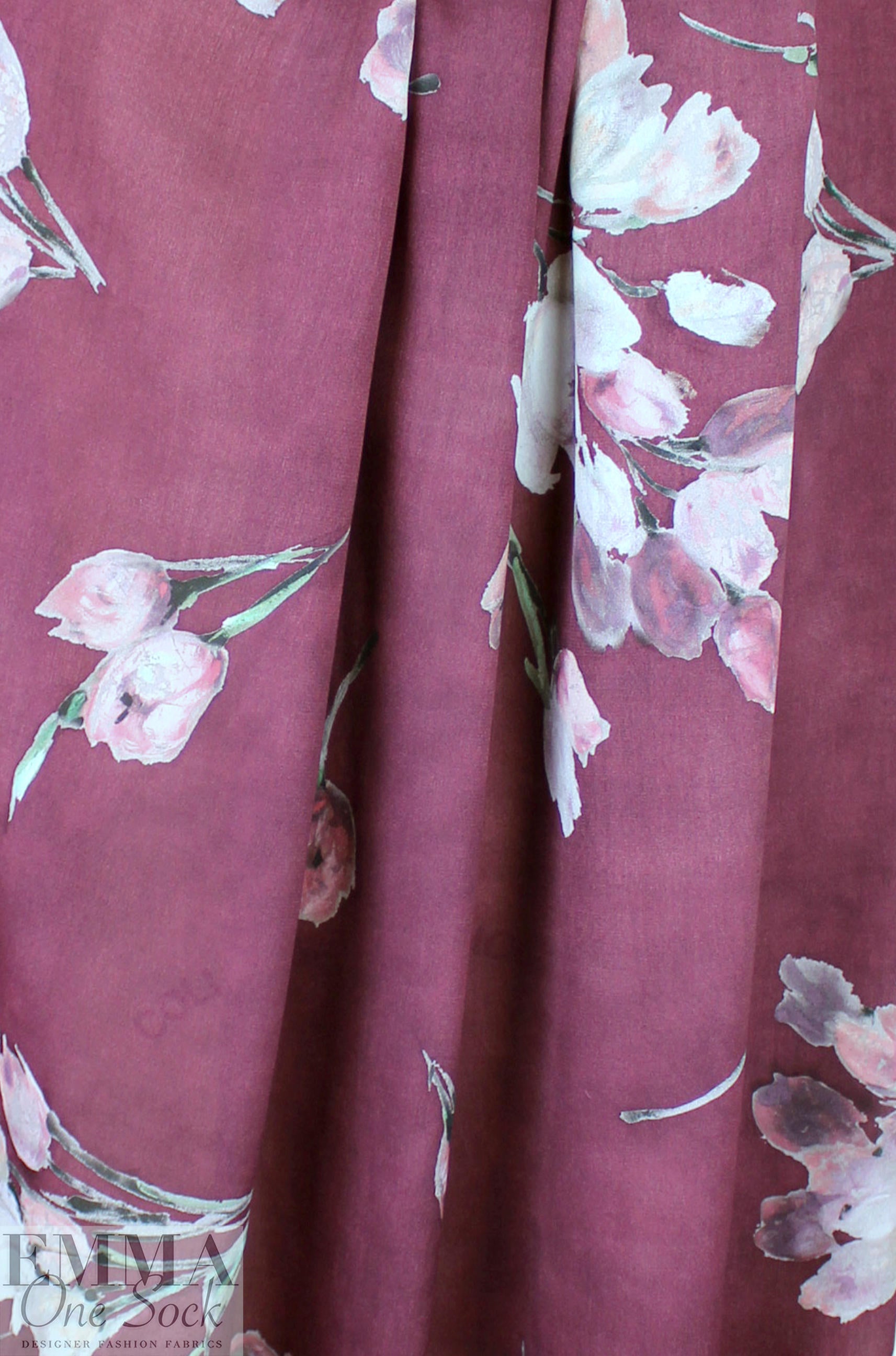 Massim0 floral bouquets semi-sheer viscose crepe 1.66 yd