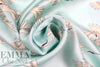 Italian designer cranes in flight satin viscose woven .625 yds