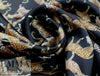 Italian Anthropol0gie 'big cats' drapey viscose satin woven 1.625 yd