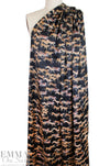 Italian Anthropol0gie 'big cats' drapey viscose satin woven .5 yds