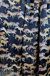 Italian Anthropol0gie 'big cats' drapey viscose satin woven 1.66 yd
