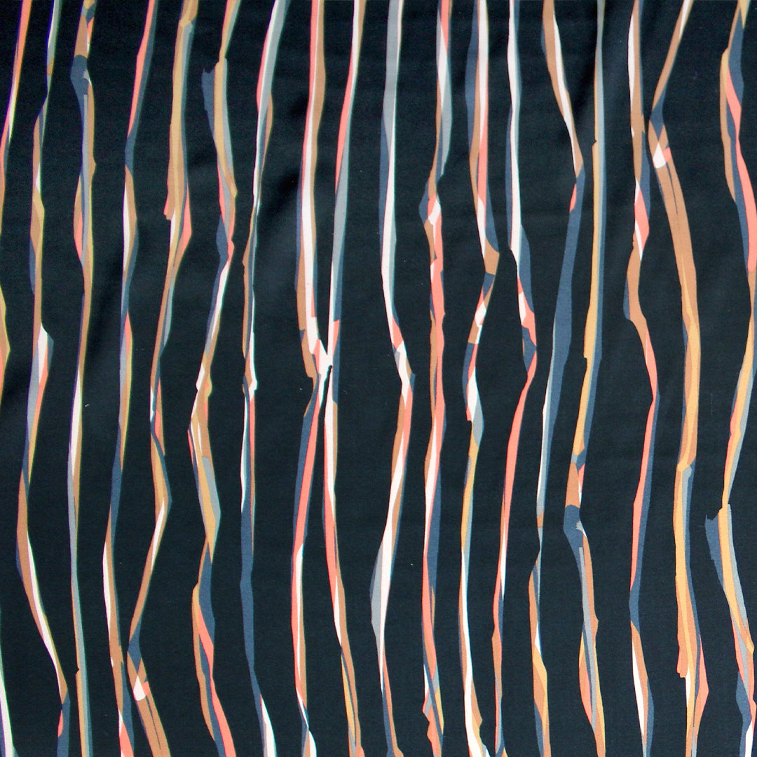 Massim0 'painted streamers' Italian drapey viscose woven 1 yard
