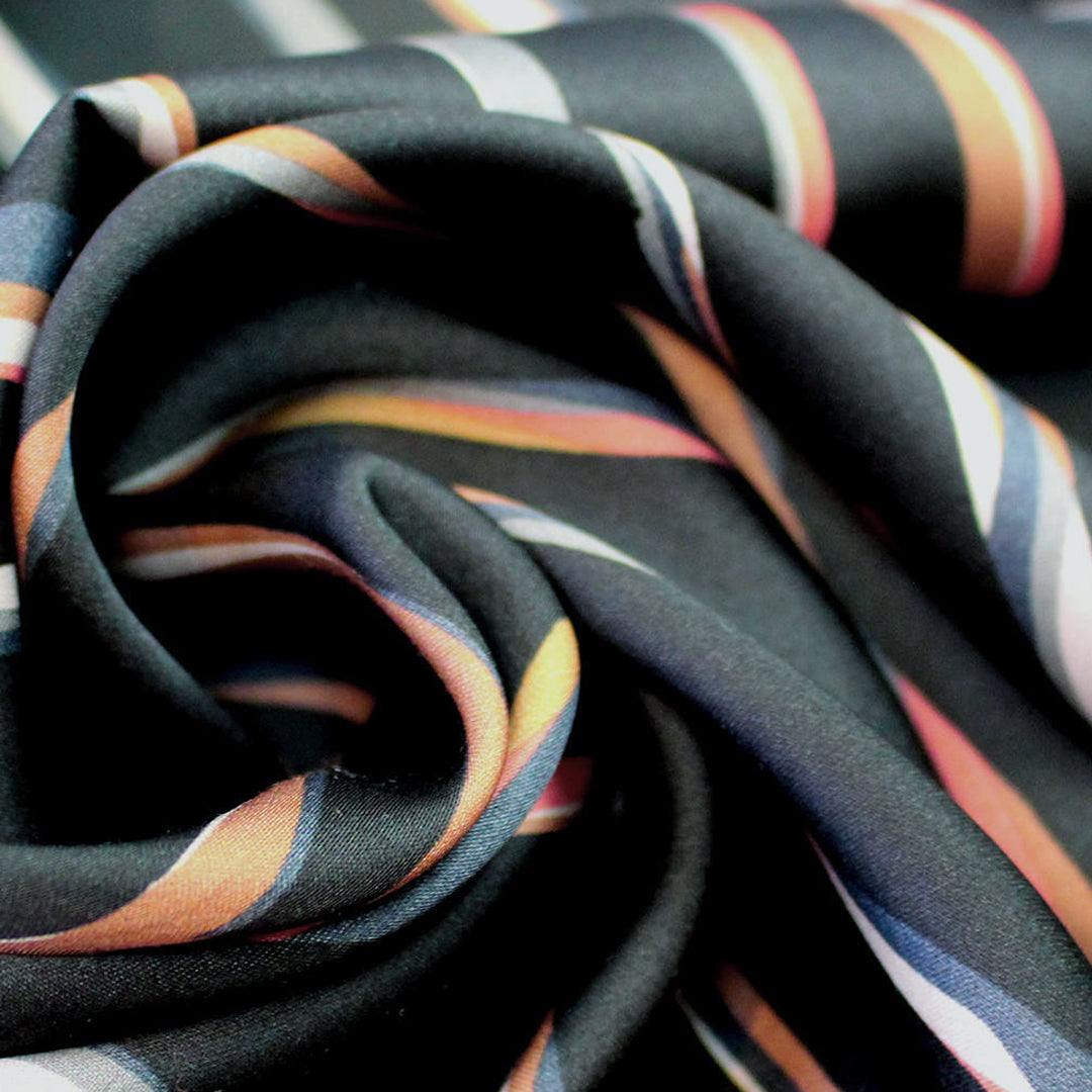 Massim0 'painted streamers' Italian drapey viscose woven 1.5 yds