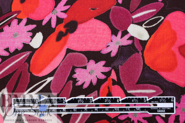 Italian 'sweetheart floral' drapey viscose micro-twill .625 yds